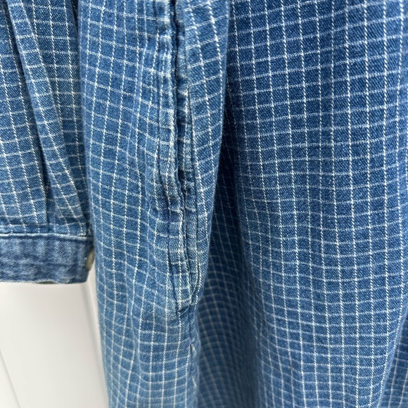 Blue Checkered Denim Button-Up Dress - Picture 9 of 10